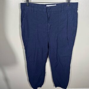 Frank & Eileen Blue “Jameson Jogger” Size 10 Flax Linen Blend Casual Pants